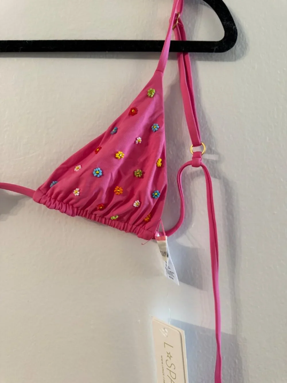 Frankie's Bikinis NWT Beaded Brittany top M medium beaded Lennox bottom L large
